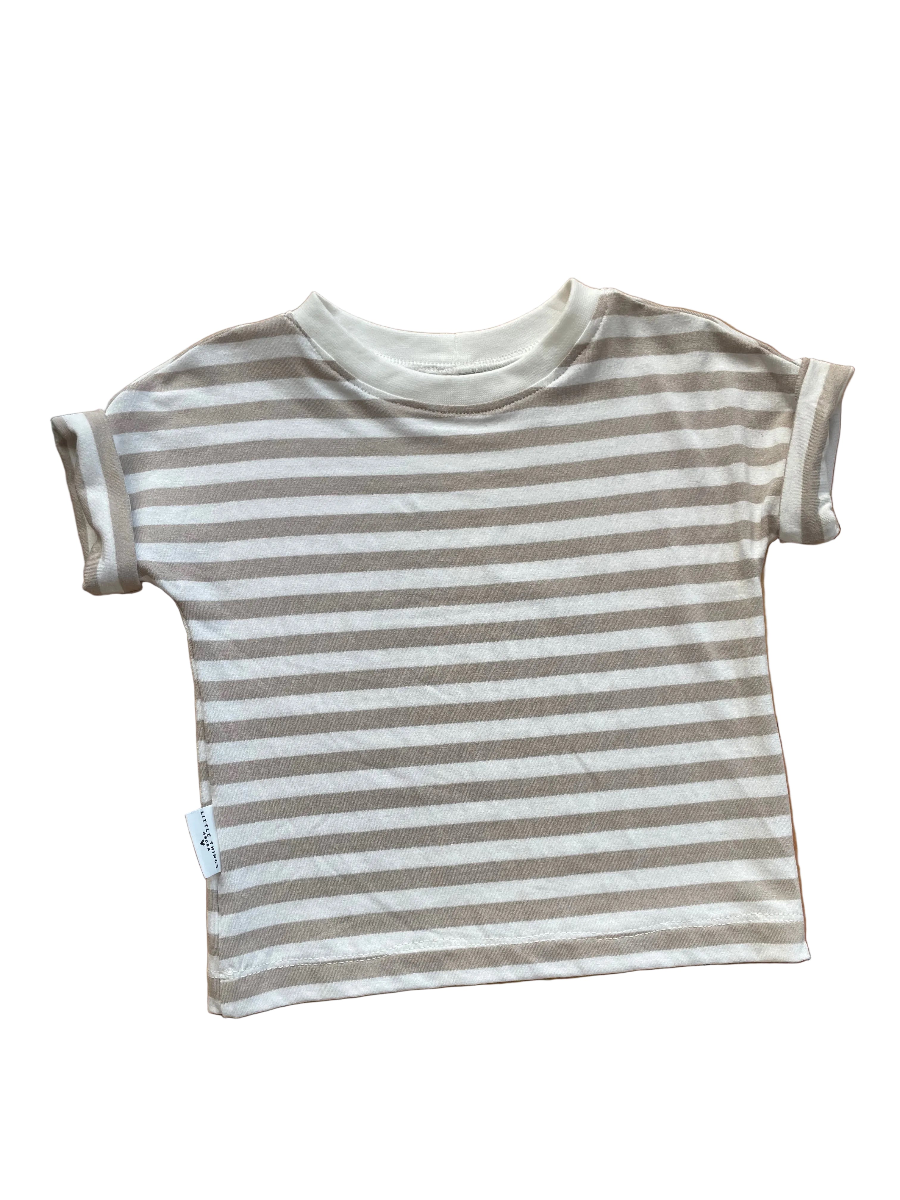 Tshirt Roll Up Stripes Beige (86)
