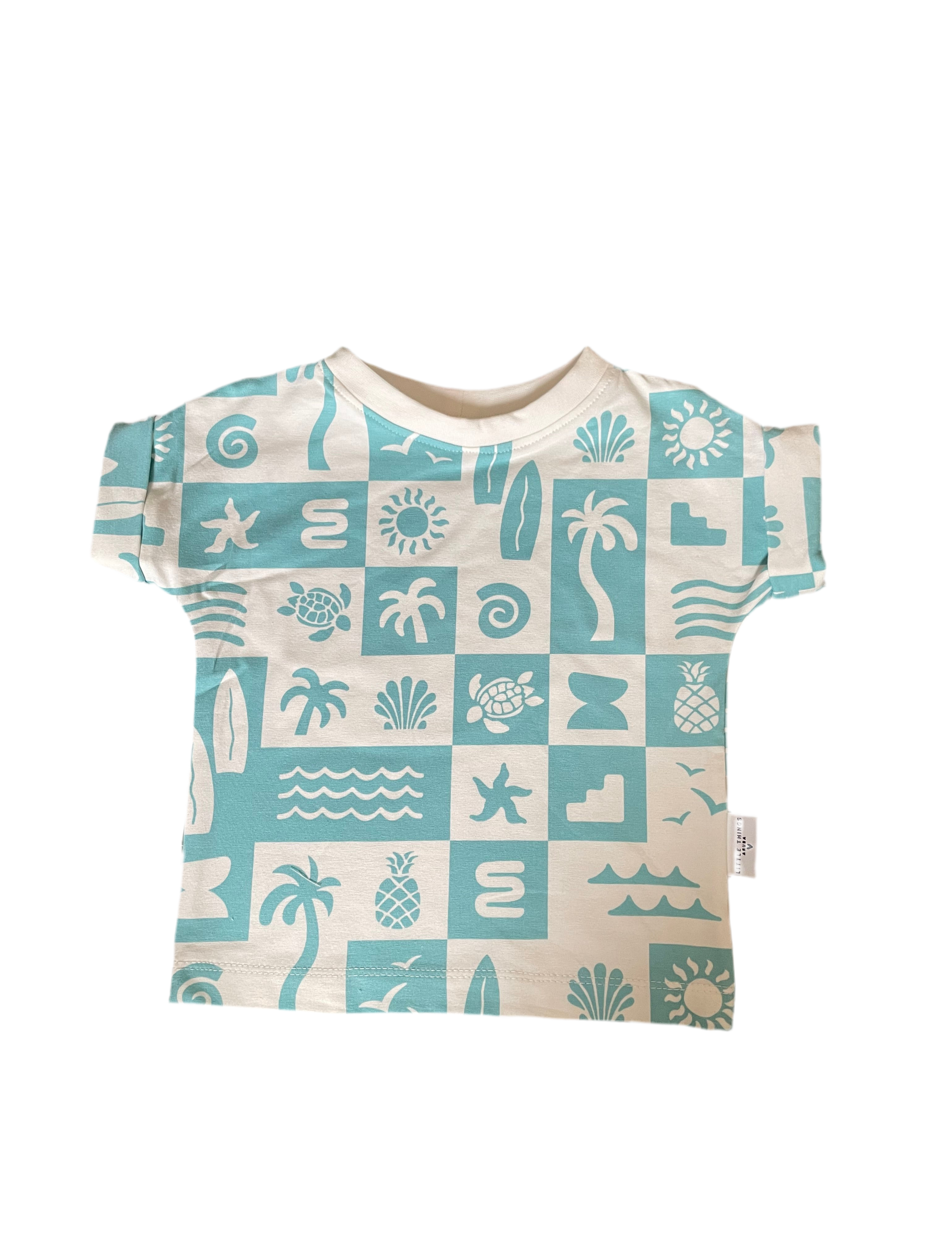 Tshirt Roll Up Tropical Blocked (80)